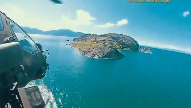 Atak helikopterin kamerasından Akdamar Adası