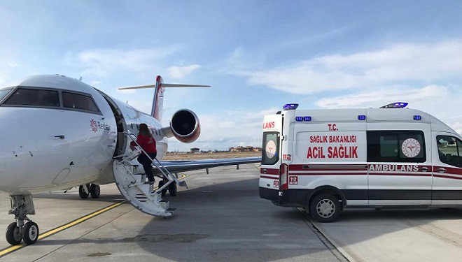 Van’da 3 yenidoğan hasta ambulans uçakla sevk edildi